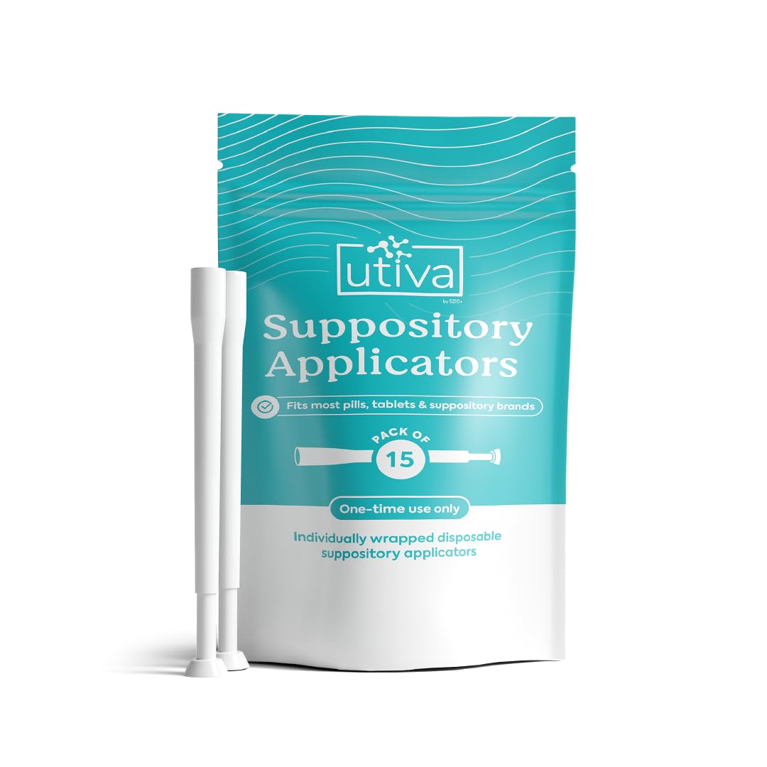 10% Bundle Utiva Boric Acid - 600mg 30-Boric Acid Vaginal Suppositories to Lower pH and Support Vaginal Health + Utiva Suppository Applicators – Hygienic Individually Wrapped 15 Vaginal Applicators Szio+ uk supplements