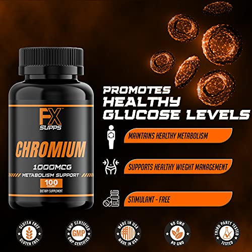 FX Supps Chromium Polynicotinate 1000 mcg (100 Capsules) Weight Management Supplements FXSUPPS uk supplements