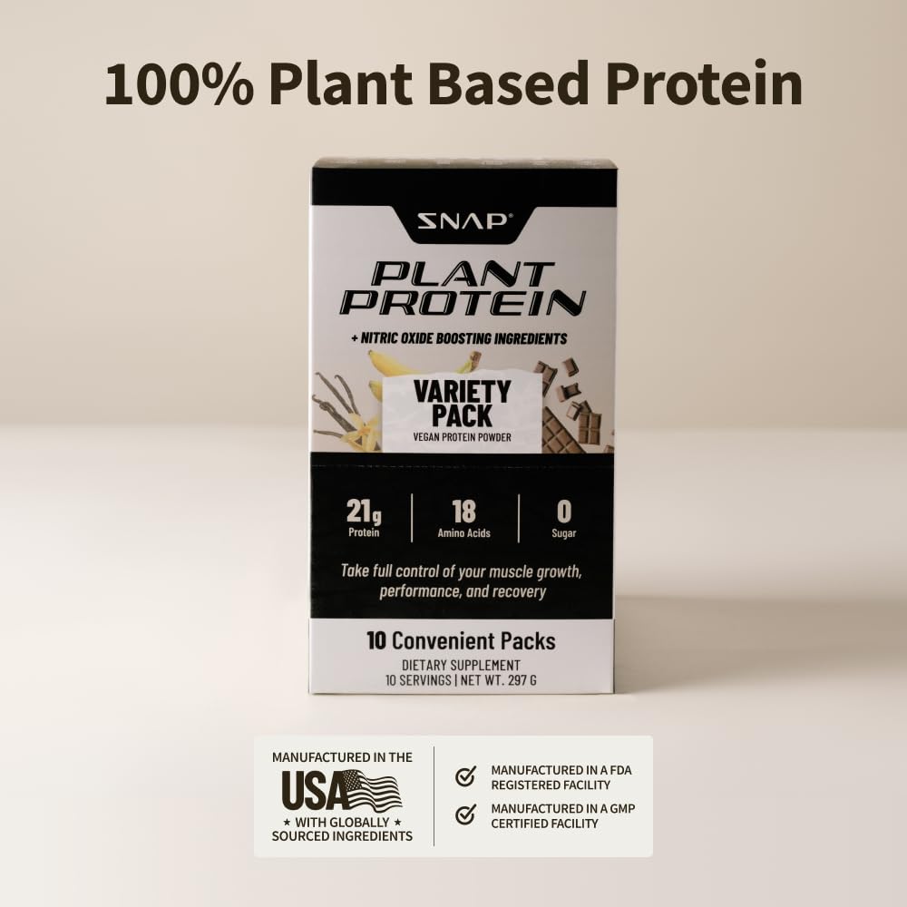 Snap Supplements 100% Plant Based Protein Powder Stick Packs with Nitric Oxide Booster Snap Supplements uk supplements