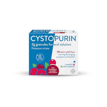Cystopurin Cystitis Relief, Cranberry Flavour and Low in Sodium, 6 Sachets Cystopurin uk supplements