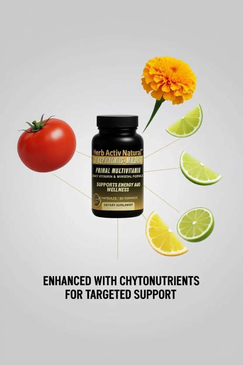 Herb Activ Natural Primal Multivitamin - 21 Essential Vitamins & Minerals - Daily Vitamin & Mineral Supplement - Energy & Wellness Support - 30 Capsules Herb Activ Natural uk supplements