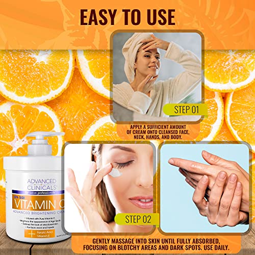 Advanced Clinicals Vitamin C Cream. Advanced Brightening Cream. Anti-aging cream Advanced Clinicals uk supplements