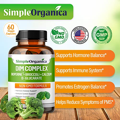 Simple Organica DIM Supplement for Women and Men 300mg with BioPerine, Broccoli Simple Organica uk supplements