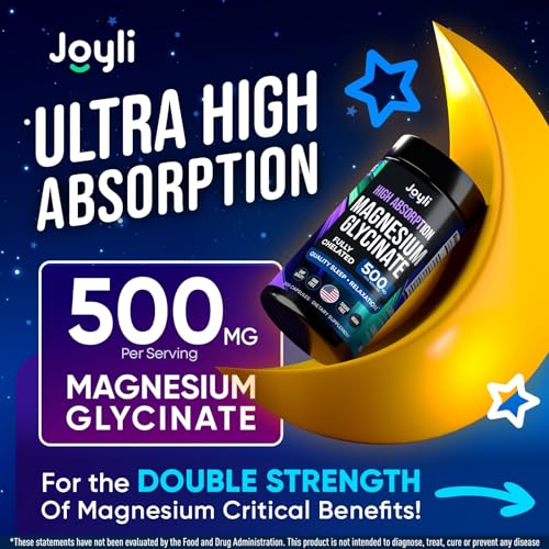 Magnesium Glycinate 500MG - Magnesium for Sleep - High Absorption Chelated Magnesiu JOYLI Nutrition uk supplements