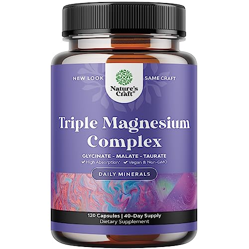 Triple Magnesium Complex Supplement 400mg Elemental - High Absorption Magnesium Natures Craft uk supplements