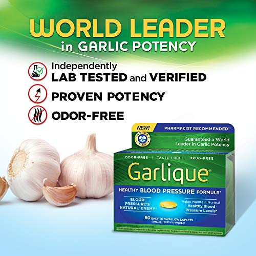 Garlique Garlic Extract Supplement, Healthy Blood Pressure Formula, Odorless & Vegan Garlique uk supplements