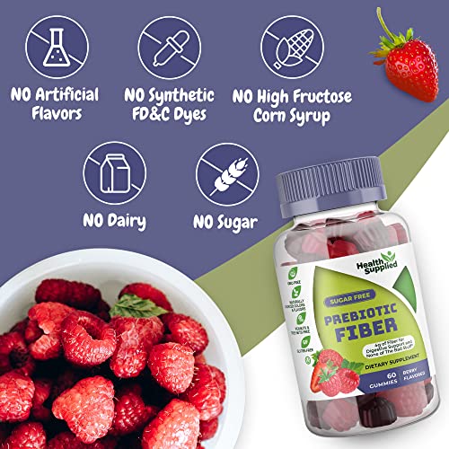 Fiber Prebiotic Gummies Sugar Free, Keto Friendly 2 Pack | Gut Cleansing, Digestive Health Health Supplied uk supplements