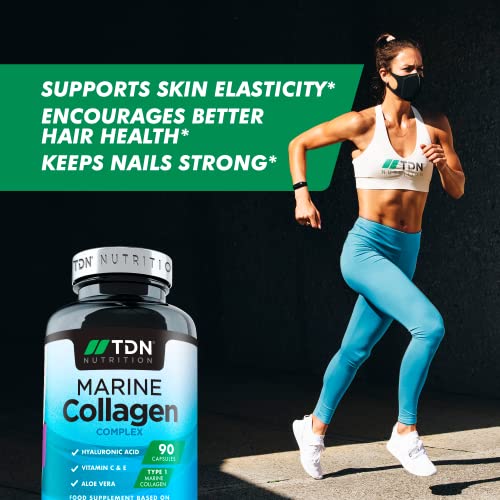 Marine Collagen Capsules 1400mg with Hyaluronic Acid, High Strength Collagen Supplement TDN uk supplements