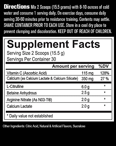 VASOBLITZ Award Winning Dual Nitric Oxide Pre Workout with NO3T Arginine Nitrate BFF Build Fast Formula uk supplements
