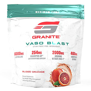 Granite Vaso Blast Advanced 'Stim-Free' Pre-Workout | Supports Vasodialation, NO Conversion Granite Supplements uk supplements