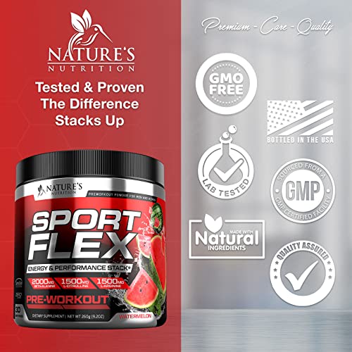 Pre Workout Powder with Beta Alanine, L-Citrulline & L-Arginine | PreWorkout Energy Powder Nature's Nutrition uk supplements