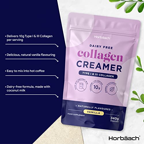 Collagen Creamer for Coffee | Vanilla Flavour | Type 1 & 3 Collagen Peptides Horbäach uk supplements