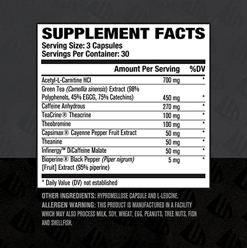 Burn XT Black Thermogenic Fat Burner - Weight Loss Supplement, Appetite Suppressant Jacked Factory uk supplements