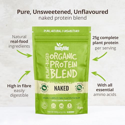 BodyMe Organic Vegan Protein Powder Blend, Naked Natural - Unsweetened, Low Carb BodyMe uk supplements