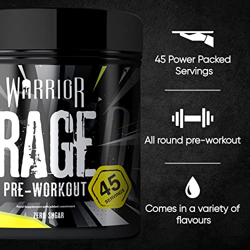 Warrior - RAGE Pre Workout Powder – Lightnin’ Lemonade 392g, WA-RG-045-01 Warrior uk supplements
