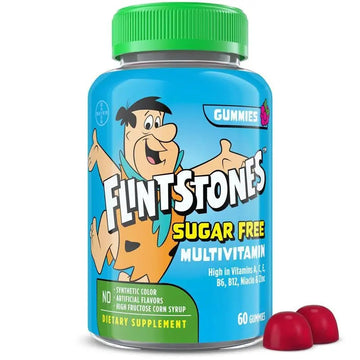 Flintstones Multivitamins for Kids, Sugar Free Kids Multivitamin Gummies, with Vitamins A, C, E, B6 & B12, Raspberry Flavored Gummy Vitamins, 60 Count Flintstones Vitamins uk supplements