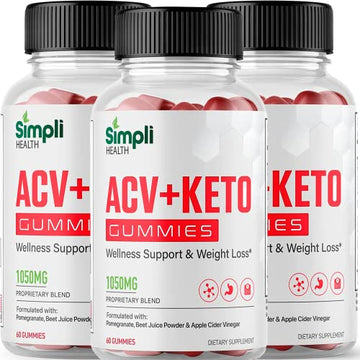 Nutrocell Simpli Health ACV Ketos Gummies Keto Apple Cider Vinegar 1050mg Nutrocell uk supplements