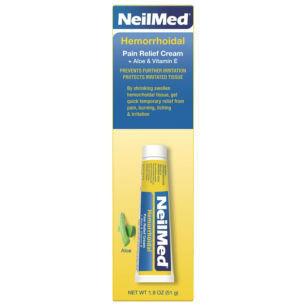 NeilMed Hemorrhoidal Pain Relief Cream with Aloe & Vitamin E, Hemorrhoid Treatment, Pain Relief, Relieves Burning, Itching and Discomfort, 1.8 oz. NeilMed uk supplements