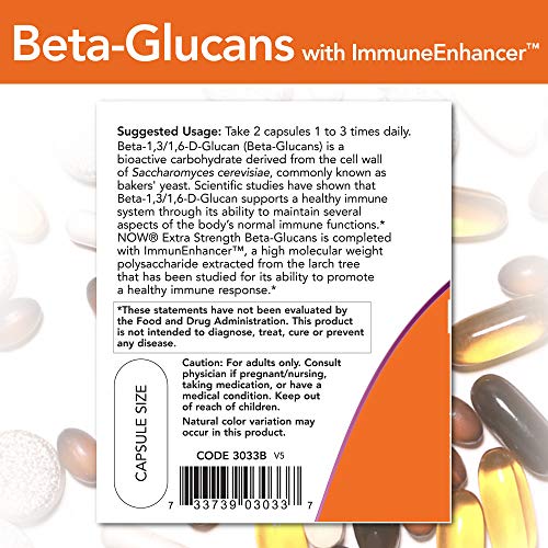 Beta-Glucans with ImmunEnhancer 60 VegiCaps (Pack of 2) Now Foods uk supplements