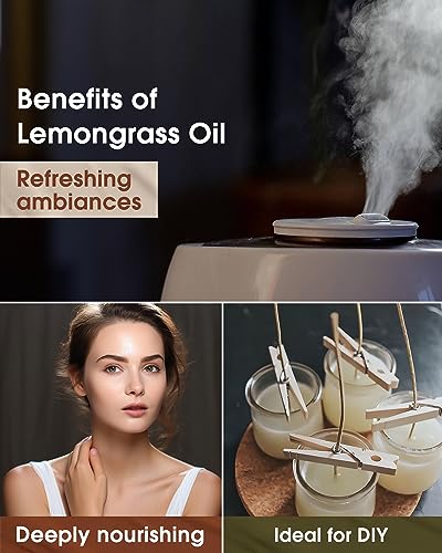 NATURE HUE Lemongrass Essential Oil - 10 mL (1/3 oz) - Pure, Natural, Therapeutic Grade NATURE HUE uk supplements