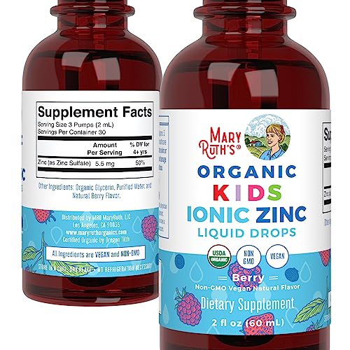 MaryRuth Organics Zinc Supplement for Immune Support, Immune Support Supplement for Kids, Ages 4-13, Zinc Sulfate, Vegan, USDA Organic, Glycerin Based, 2 Fl Oz MARYRUTH'S uk supplements