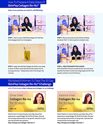 SkinPep® Collagen Re-Nu Liquid Shot Sachet 15-30 Day Supply - The Anti-Ageing Daily Collagen Drink Mix SkinPep uk supplements