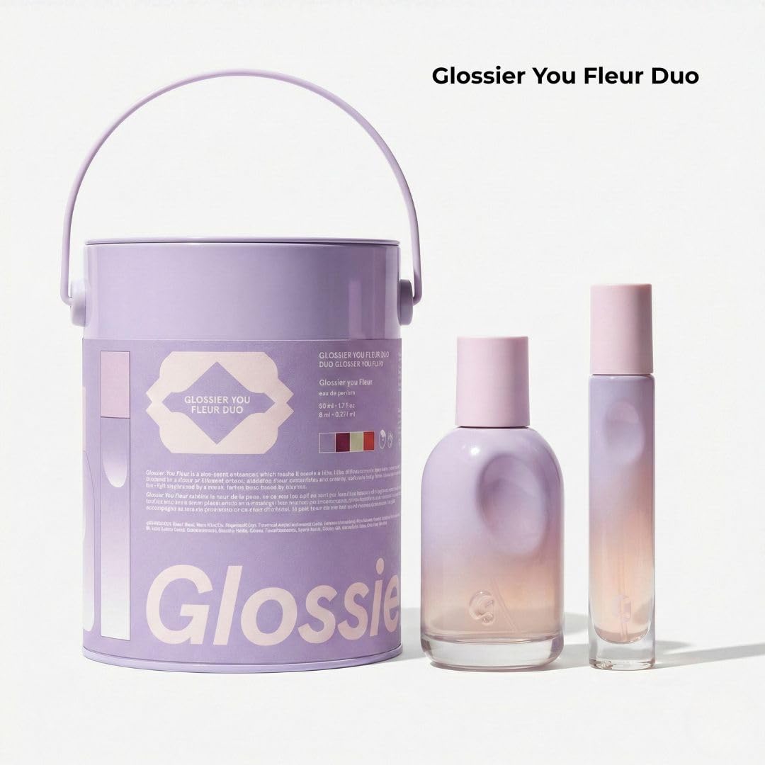 Glossier You Fleur Duo Perfume Gift Set: Fresh Floral Eau de Parfum with Ylang-Ylang, Apricot Skin & Ambrox Notes Glossier uk supplements