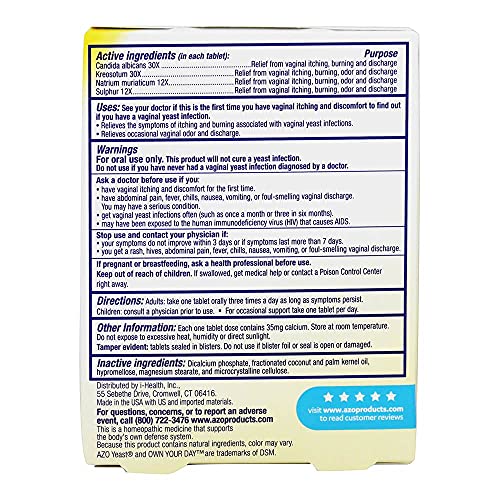 AZO Yeast Plus Tablets 60 ea (Pack of 6) - Packaging May Vary AZO uk supplements