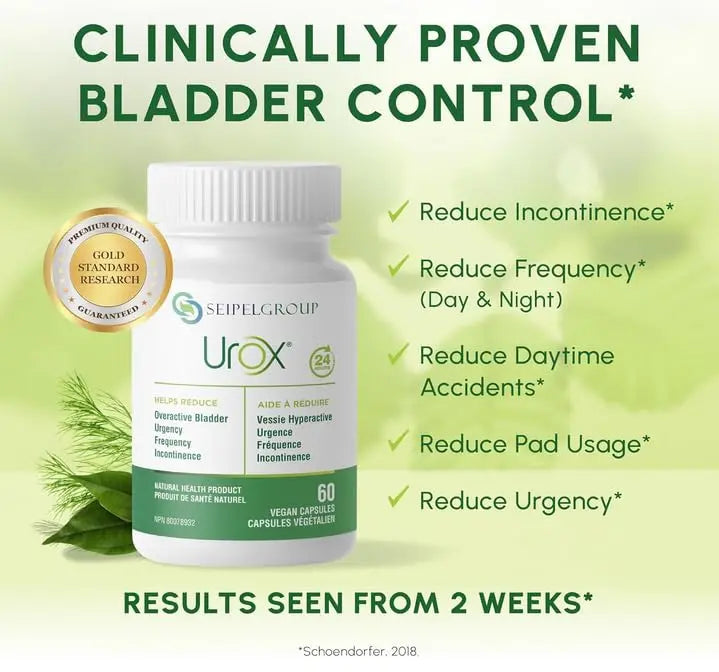 UROX Bladder Control, Safe and Effective Bladder Support Supplement for Men & Women, Helps Reduce Urinary Leakage, Frequency, Urgency, 180 Vegetarian Capsules UROX uk supplements