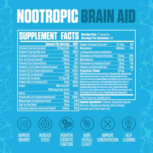 Nootropic Brain Aid | #1 Rated Focus & Memory Supplement | Improve Concentration EPN Supplements uk supplements