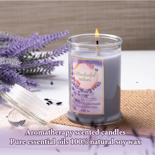 Wonderfulnature Lavender de Provence Pure Essential Oil Scented Candle, Aromatherapy WONDERFUL NATURE uk supplements