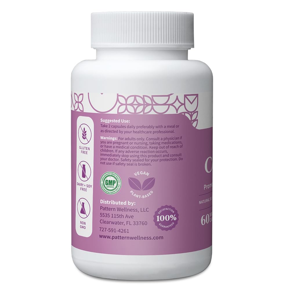 Pattern Wellness PMS Complex – Monthly Cycle Wellness Support – with Vitamin B6, Magnesium & Herbal Extracts – 60 Vegan Capsules Pattern Wellness uk supplements