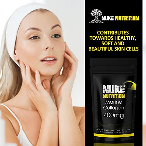 Nuke Nutrition Marine Collagen Capsules - 400mg - 60 Capsules - High Strength Collagen Nuke Nutrition uk supplements