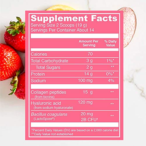 Vital Proteins Beauty Collagen (Strawberry Lemon, Canister) - 120mg of Hyaluronic Acid Vital Proteins uk supplements