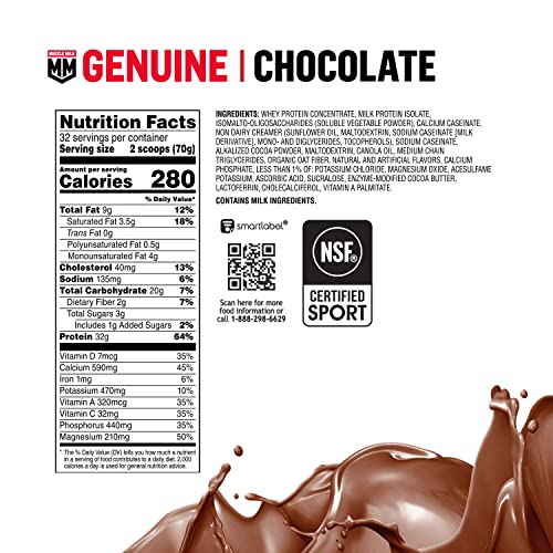 Muscle Milk Genuine Protein Powder, Chocolate, 4.94 Pound, 32 Servings, 32g Protein Muscle Milk uk supplements