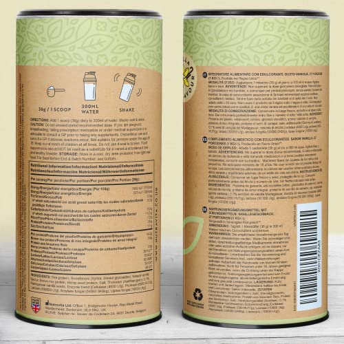 Vegan Protein Powder - Vanilla Flavour - Plant-Based High Protein Powder - 25g Protein per 36g Serving Nutravita uk supplements