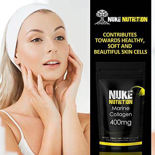 Nuke Nutrition Marine Collagen Capsules - 400mg - 120 Capsules - High Strength Collagen Nuke Nutrition uk supplements