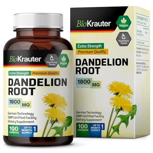 BIO KRAUTER Dandelion Root Capsules - Organic Dandelion Root Supplement - Vegan BIO KRAUTER uk supplements