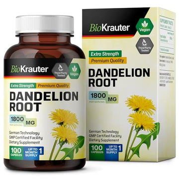 BIO KRAUTER Dandelion Root Capsules - Organic Dandelion Root Supplement - Vegan BIO KRAUTER uk supplements