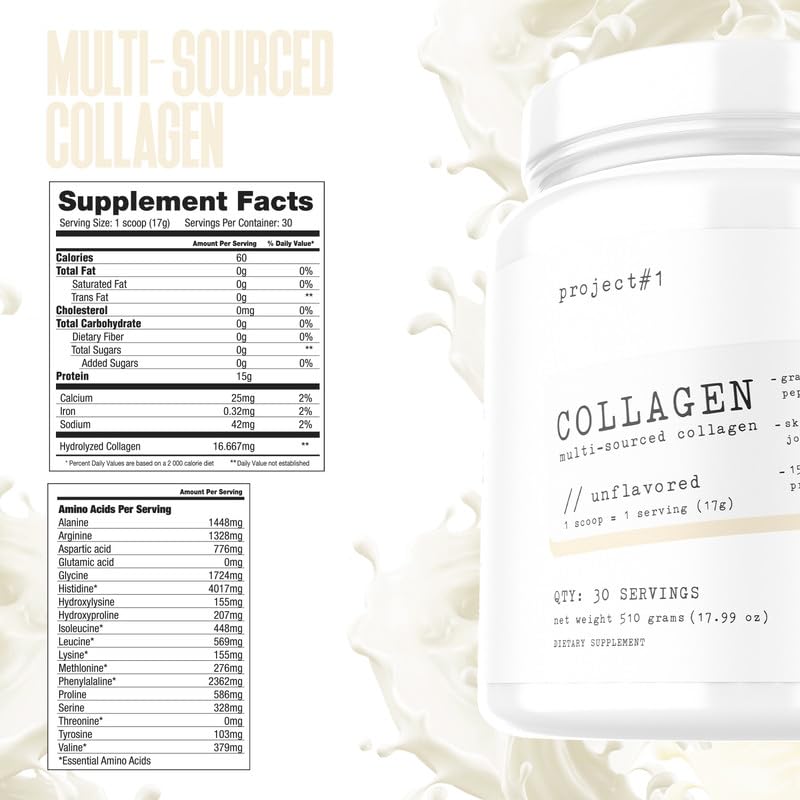 Project #1 Nutrition Multi-Sourced Collagen Powder | Grass-Fed Peptides for Skin, Hair Project #1 uk supplements