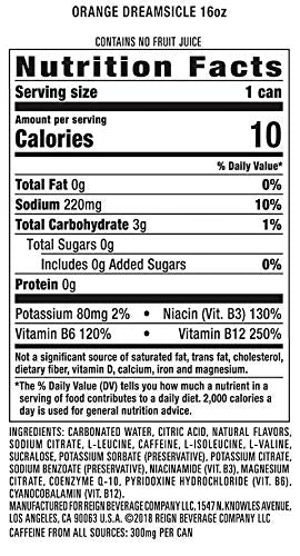 Reign Total Body Fuel, Orange Dreamsicle, Fitness & Performance Drink, 16 Fl Oz (Pack of 12) Reign uk supplements