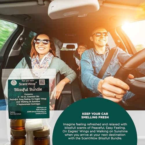 ScentWow® Aromatherapy Car Diffuser Refill Essential Oil Bundle with Three Refill Pads and 10ml Bottles Belle Aroma uk supplements