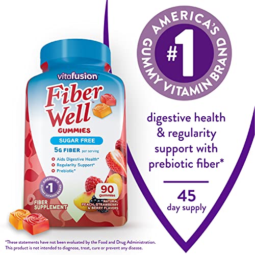 Vitafusion Fiber Well Sugar Free Fiber Supplement, Peach, Strawberry And Blackberry Vitafusion uk supplements