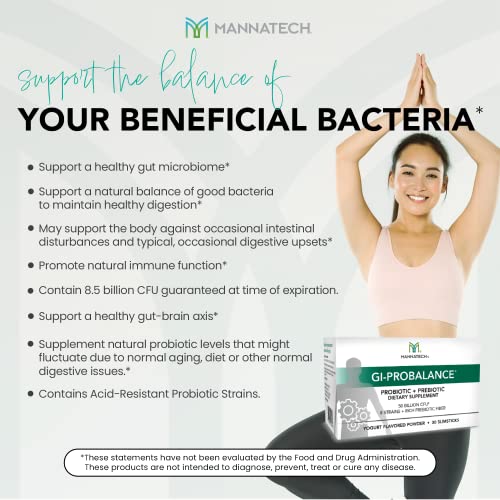 Mannatech Prebiotics and Probiotics, 30 Slimsticks, Yogurt Flavor, GI-ProBalance w/MannaBiotic Blend Mannatech uk supplements