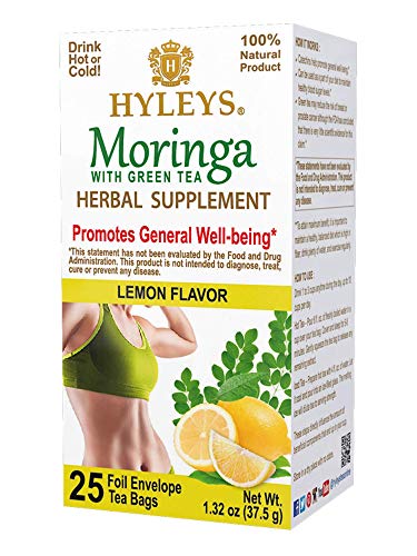 Hyleys Tea Moringa Oleifera with Lemon Flavor - 25 Tea Bags (Miracle Tree Tea) HYLEYS uk supplements