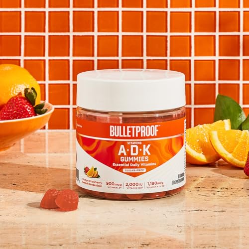 Bulletproof Sugar-Free Orange Strawberry Vitamins A+D+K Gummies, 60 Count, Keto Bulletproof uk supplements