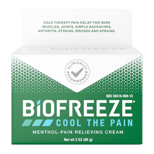 Biofreeze Pain Relief Cream for Knee, Neck, Hip, Joint, Shoulder, & Simple Backache, Arthritis Pain Reliever, Sore Muscle Relief, Cooling Menthol Pain Cream, 3 Oz Biofreeze uk supplements