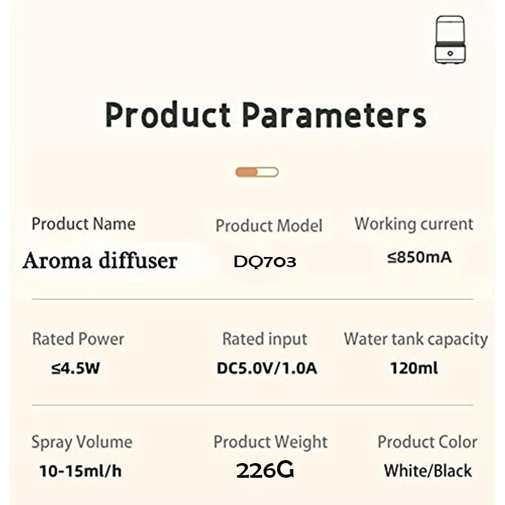 Candlelight Flame Air Diffuser,Portable Essential Oil Diffuser Noiseless 120ML Aroma Diffuser Waterless AEKAN uk supplements
