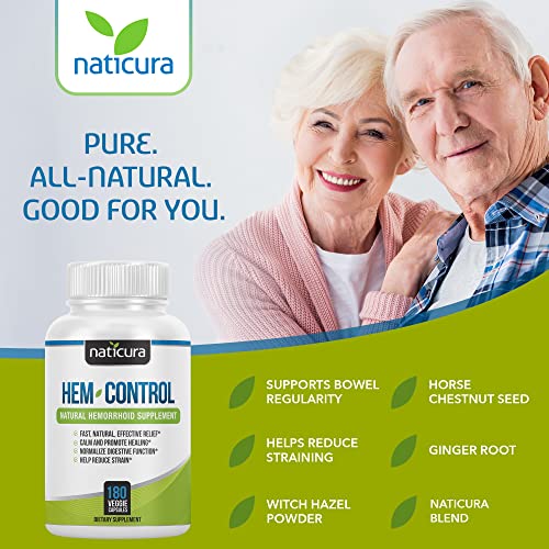 Naticura Hem-Control Natural Hemorrhoid Supplement - Vegan Herbal Supp Naticura uk supplements