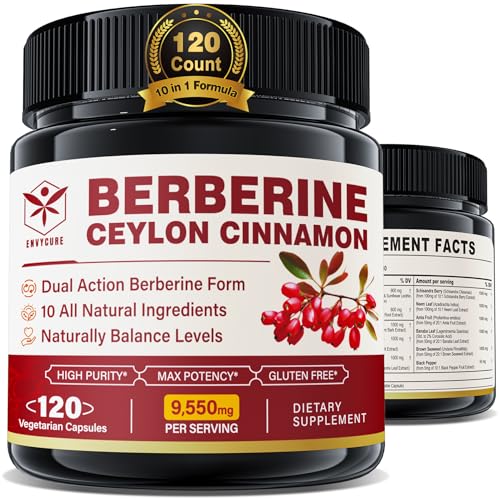Berberine Supplement Organic 1500mg with Ceylon Cinnamon Bitter Melon & Banana Leaf envycure uk supplements